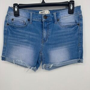 Mudd‎ Jeans Womens Size 7 Distressed Cuffed Denim Shorts FLXSTRETCH Blue